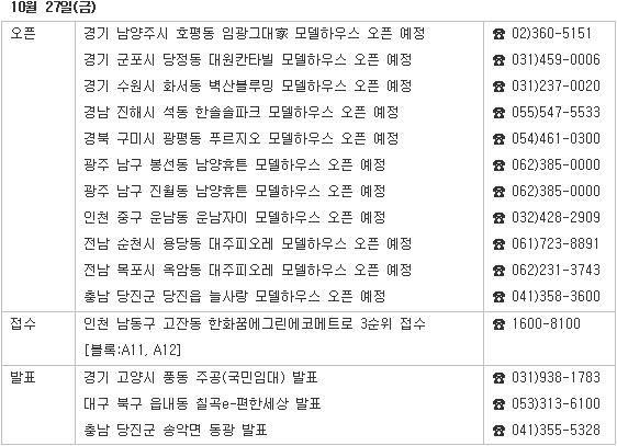 [부동산114] ♠ 금주의 분양 [10/23-10/27]- 인천 한화꿈에그린에코메트로 2,920가구 분양